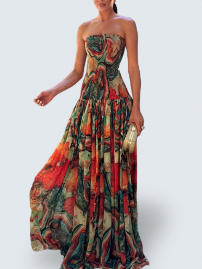 BELLA | Strapless Ombre Maxi Dress