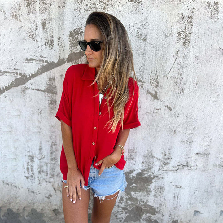 AMBER | Effortless Short-Sleeve Button-Up Shirt