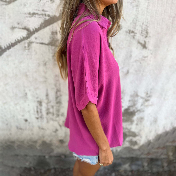 AMBER | Effortless Short-Sleeve Button-Up Shirt