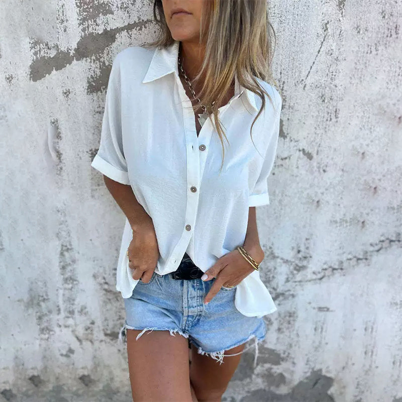 AMBER | Effortless Short-Sleeve Button-Up Shirt