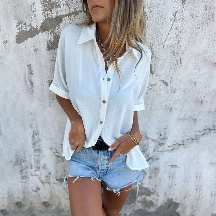 AMBER | Effortless Short-Sleeve Button-Up Shirt