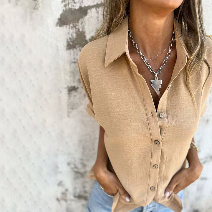 AMBER | Effortless Short-Sleeve Button-Up Shirt