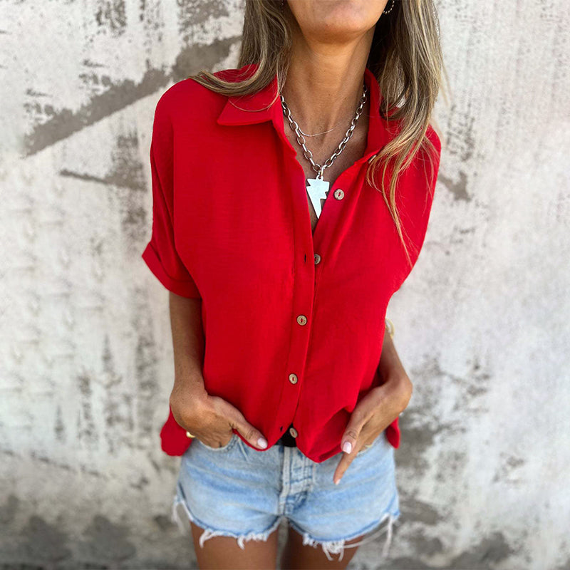 AMBER | Effortless Short-Sleeve Button-Up Shirt